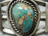 Ben Chapo Vintage Native American Navajo Royston Turquoise Sterling Silver Bracelet Old-Nativo Arts