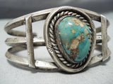Ben Chapo Vintage Native American Navajo Royston Turquoise Sterling Silver Bracelet Old-Nativo Arts
