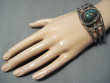 Ben Chapo Vintage Native American Navajo Royston Turquoise Sterling Silver Bracelet Old-Nativo Arts
