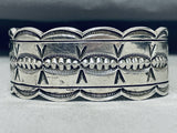 Ben Yellowhorse Superior Vintage Native American Navajo Sterling Silver Bracelet-Nativo Arts