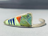 Bern Tsadiasi Vintage Native American Zuni Green Turquoise Sterling Silver Bracelet Signed-Nativo Arts