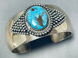 Bertha Smith Bisbee Turquoise Vintage Native American Navajo Sterling Silver Bracelet-Nativo Arts