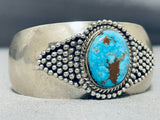 Bertha Smith Bisbee Turquoise Vintage Native American Navajo Sterling Silver Bracelet-Nativo Arts