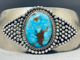 Bertha Smith Bisbee Turquoise Vintage Native American Navajo Sterling Silver Bracelet-Nativo Arts
