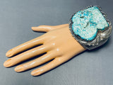 Best Cecil Sanders Vintage Native American Navajo Turquoise Sterling Silver Leaf Bracelet-Nativo Arts