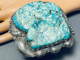 Best Cecil Sanders Vintage Native American Navajo Turquoise Sterling Silver Leaf Bracelet-Nativo Arts