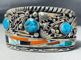 Best Dave Tune Vintage Native American Navajo Turquoise Inlay Sterling Silver Bracelet Cuff-Nativo Arts