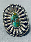 Best Jimmie King Jr Vintage Native American Navajo Turquoise Sterling Silver Ring-Nativo Arts