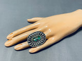 Best Jimmie King Jr Vintage Native American Navajo Turquoise Sterling Silver Ring-Nativo Arts