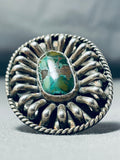 Best Jimmie King Jr Vintage Native American Navajo Turquoise Sterling Silver Ring-Nativo Arts