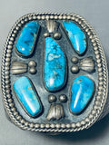 Best Museum Vintage Native American Navajo Blue Diamond Turquoise Sterling Silver Bracelet-Nativo Arts