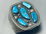 Best Museum Vintage Native American Navajo Blue Diamond Turquoise Sterling Silver Bracelet-Nativo Arts