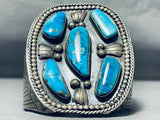 Best Museum Vintage Native American Navajo Blue Diamond Turquoise Sterling Silver Bracelet-Nativo Arts