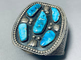 Best Museum Vintage Native American Navajo Blue Diamond Turquoise Sterling Silver Bracelet-Nativo Arts