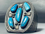 Best Museum Vintage Native American Navajo Blue Diamond Turquoise Sterling Silver Bracelet-Nativo Arts