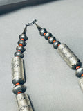 Best Native American Navajo Spiny Pyster Tubule Sterling Silver Stamped Signed Necklace-Nativo Arts