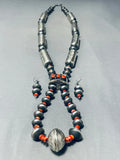 Best Native American Navajo Spiny Pyster Tubule Sterling Silver Stamped Signed Necklace-Nativo Arts