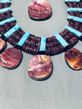 Best Native American Purple Spiny Oyster Turquoise Inlay Necklace-Nativo Arts
