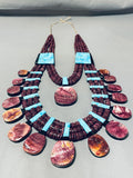 Best Native American Purple Spiny Oyster Turquoise Inlay Necklace-Nativo Arts