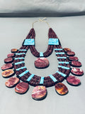 Best Native American Purple Spiny Oyster Turquoise Inlay Necklace-Nativo Arts
