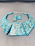 Best Turquoise Stone Mosaic Sterling Silver Native American Necklace-Nativo Arts