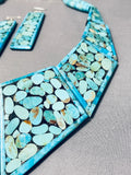 Best Turquoise Stone Mosaic Sterling Silver Native American Necklace-Nativo Arts