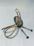 Best Vintage Native American Navajo Jackie Singer Turquoise Sterling Silver Bolo Tie-Nativo Arts