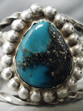 Best Vintage Native American Navajo Men's Last Chance Turquoise Sterling Silver Bracelet Old-Nativo Arts