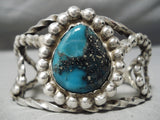 Best Vintage Native American Navajo Men's Last Chance Turquoise Sterling Silver Bracelet Old-Nativo Arts