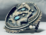 Best Vintage Native American Navajo Slag Sterling Silver Turquoise Bracelet-Nativo Arts