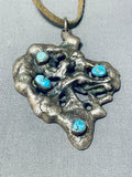 Best Vintage Native American Navajo Slag Sterling Silver Turquoise Necklace-Nativo Arts
