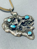 Best Vintage Native American Navajo Slag Sterling Silver Turquoise Necklace-Nativo Arts
