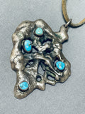 Best Vintage Native American Navajo Slag Sterling Silver Turquoise Necklace-Nativo Arts