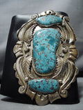 Best Vintage Native American Navajo Turquoise Sterling Silver Ketoh Bracelet Cuff Old-Nativo Arts