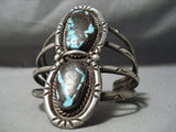 Best Vintage Native American Taos Bisbee Turquoise Sterling Silver Bracelet Old-Nativo Arts