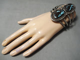 Best Vintage Native American Taos Bisbee Turquoise Sterling Silver Bracelet Old-Nativo Arts