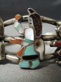 Best Vintage Native American Zuni Ernest Zunie Turquoise Kachina Sterling Silver Bracelet Old-Nativo Arts