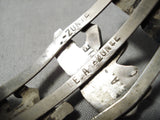 Best Vintage Native American Zuni Ernest Zunie Turquoise Kachina Sterling Silver Bracelet Old-Nativo Arts
