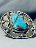 Biggest Best Native American Navajo Martinez Turquoise Sterling Silver Ring-Nativo Arts