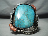 Biggest Best Vintage Native American Navajo Blue Diamond Turquoise Sterling Silver Bracelet-Nativo Arts