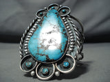 Biggest Best Vintage Native American Navajo Blue Diamond Turquoise Sterling Silver Bracelet-Nativo Arts