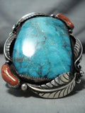 Biggest Best Vintage Native American Navajo Blue Diamond Turquoise Sterling Silver Bracelet-Nativo Arts