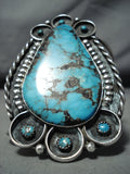 Biggest Best Vintage Native American Navajo Blue Diamond Turquoise Sterling Silver Bracelet-Nativo Arts