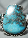 Biggest Best Vintage Native American Navajo Blue Diamond Turquoise Sterling Silver Bracelet-Nativo Arts