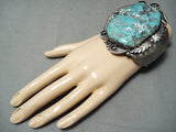 Biggest Best Vintage Native American Navajo Red Mountain Turquoise Sterling Silver Bracelet-Nativo Arts