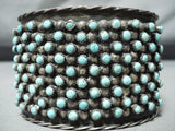 Biggest Heaviest Vintage Native American Navajo Turquoise Snake Eyes Sterling Silver Bracelet-Nativo Arts