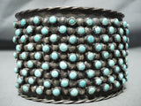 Biggest Heaviest Vintage Native American Navajo Turquoise Snake Eyes Sterling Silver Bracelet-Nativo Arts