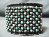 Biggest Heaviest Vintage Native American Navajo Turquoise Snake Eyes Sterling Silver Bracelet-Nativo Arts