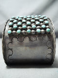 Biggest Heaviest Vintage Native American Navajo Turquoise Snake Eyes Sterling Silver Bracelet-Nativo Arts