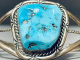 Bill Mex Vintage Native American Navajo Morenci Turquoise Sterling Silver Bracelet-Nativo Arts